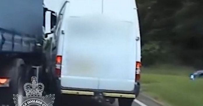 The moment a van stolen in Manchester is brought to a dramatic stop by police - 160 miles away

