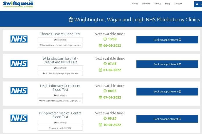 Wigan hospital trust brings in new booking system for blood appointments

